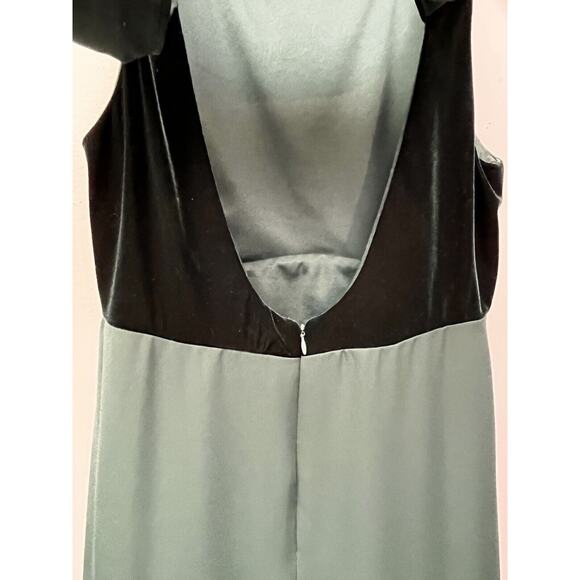 Vintage 90s Rhapsody Velvet Dress Womens 14 Green Formal Long Maxi Drapey Witchy - Picture 7 of 9